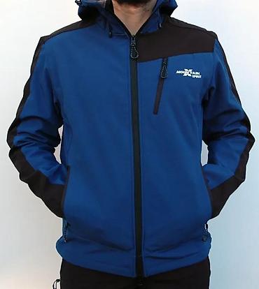 Jakne za prelazni period: Muška softshell jakna sa kapuljačom – plavo/crna - Materijal — 1