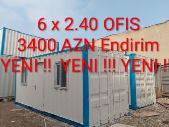 seif qapi: ✅- 6 x 2.40 Olcude Demir ofis konteyner ☀️🌨️ - Izolyasiya + Daxili