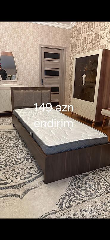 madeyra tek carpayilar: Tək nəfərlik çarpayı – müxtəlif başlıqlı modellər - Rəng: ağ karkas — 5
