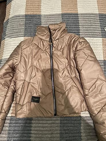 Верхняя одежда: Qadın qısa puffer gödəkçə - Rəng: şampan/şabalıdı-bej ton - Ölçü: XL — 3
