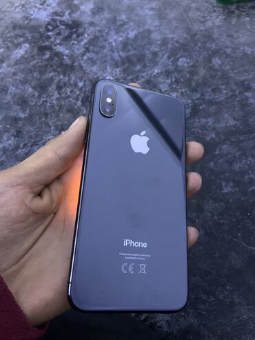 Apple iPhone: IPhone X, Б/у, 64 ГБ, Черный, Чехол, 100 %