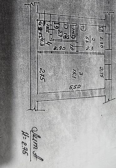 квартира су: 1 комната, 27 м², Аламединский рынок / базар Индивидуалка, 1 этаж, Косметический ремонт — 1
