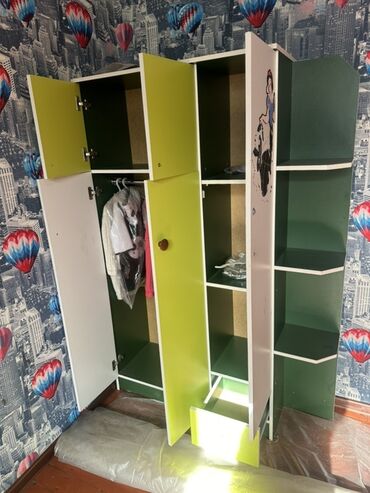 Балдар шкафтары: Шкаф, Колдонулган, Кийимдер үчүн, Кыздар үчүн, ДСП, түсү - Жашыл