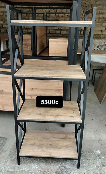 Стеллажи: Металлический стеллаж в современном стиле лофт - Конструкция: прочная — 2