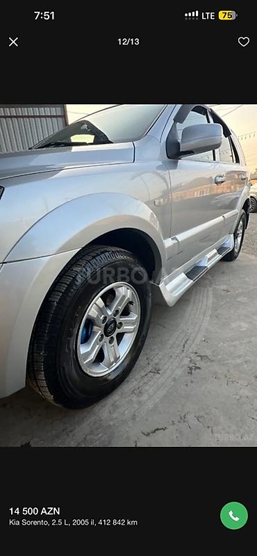 qəzalı avto: Kia Sorento: 2.5 l | 2005 il Ofrouder/SUV — 3
