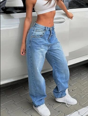 reebok ağ qaçış üçün qadın krossovkaları: Məhsul: Qadın geniş kəsimli jeans şalvar - Rəng: Klassik açıq-mavi
