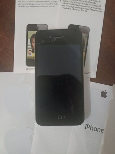 Apple iPhone: IPhone 4, Б/у, 32 ГБ, Черный, Коробка