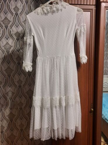 Костюмы: Ağ rəngli şifon/tyul don – Ay Moda Style, ölçü 36. - Parça: xırda