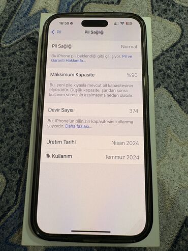 Apple iPhone: IPhone 15 Pro Max, 256 GB, Natural Titanium, Zəmanət, Simsiz şarj, Face ID
