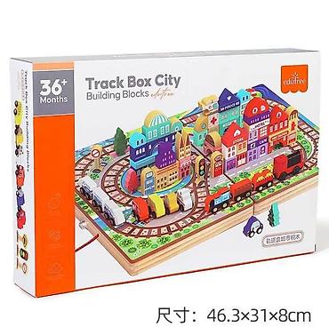 полиция: Игровой набор Edufree Track Box City — деревянный конструктор с — 1
