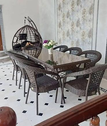 ротанговые столы и стулья: Комплект садовой мебели, Стол, Ротанг — 10