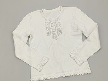 biała bluzka satynowa: Bluzka, 8 lat, 122-128 cm, stan - Dobry