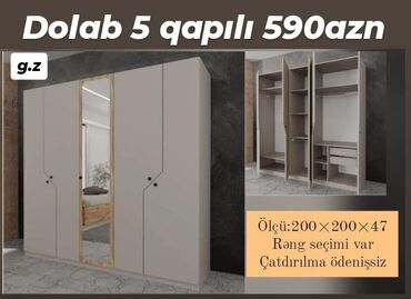 Dolablar: *Dolab 5 qapılı 590Azn* ✅Sifarişlə hazırlanır ✔️təhvil qısa zaman