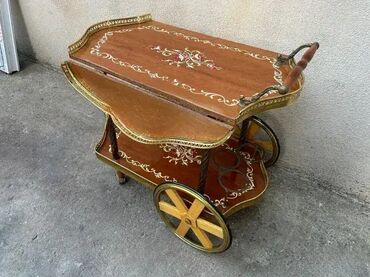 RS - Antique Drinks Carts: Stilska barska kolica za piće - intarzija - MOGUĆ PREVOZ U dobrom — 8