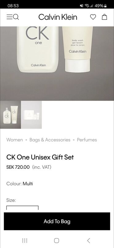 Парфюмерия: Calvin Clein Unisex Gift Set оригинал привезены с швеции!😍 Брали за 65