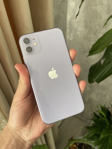 Apple iPhone: IPhone 11, Б/у, 64 ГБ, Deep Purple, Защитное стекло, Чехол, 80 %