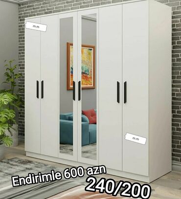 Dolablar: Yeni, Açılan, 5 qapı Düz dolab, Qarderob, paltar dolabı, Azərbaycan — 8