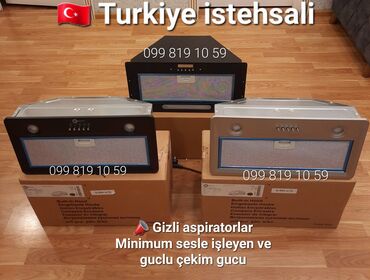 Plitələr və bişirmə panelləri: Aspirator rəng - Qara, Yeni