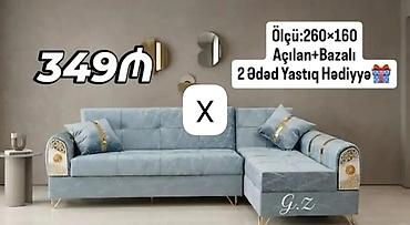 Диваны: Məhsul: Künc divan - Ölçü: 260 × 160 sm - Açılan mexanizmli (yatacaq — 1