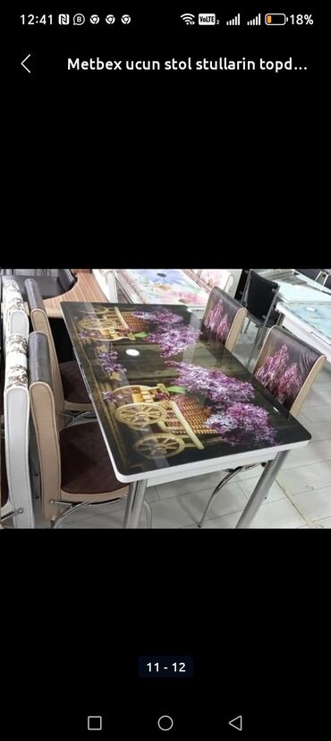 Masa və oturacaq dəstləri: Mətbəx üçün, Yeni, Açılan, Dördbucaq masa, 4 stul — 21