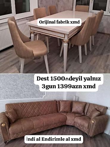 dekor masa: Новый, Угловой диван, Для гостиной, Раскладной, Азербайджан — 1