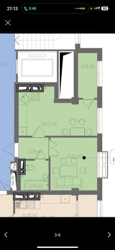 Продажа квартир: 1 комната, 40 м², 6 этаж, ПСО (под самоотделку)