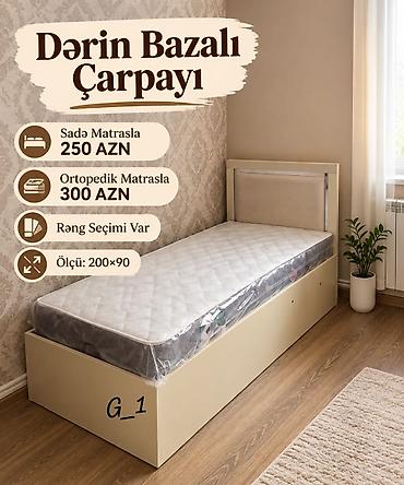 Dərin bazalı tək nəfərlik çarpayı - Ölçü: 200×90 - Dərin bazalı