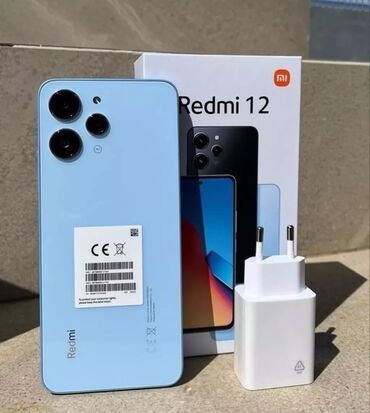 Redmi: Redmi, Redmi 12, Б/у, 256 ГБ, цвет - Голубой, 2 SIM