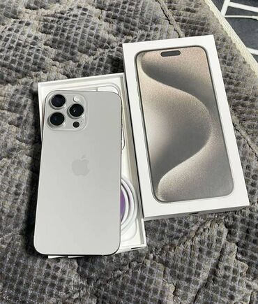 Apple iPhone: IPhone 15 Pro, 256 ГБ, White Titanium, Гарантия, Отпечаток пальца