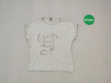 Koszulki: Koszula, 11 lat, wzrost - 146 cm., wzór - Print, kolor - Szary