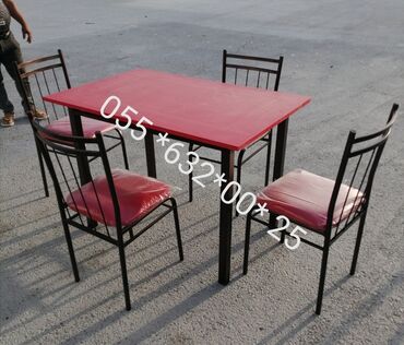 Sifarişlə masa və oturacaq dəstləri: Dəniz qiragi üçün stol stul desti, kafe və cayxana üçün stol stul — 6