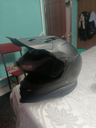 купить шлем для скутера: Мото‑шлем кросс/эндуро типа dual-sport, матовый черный — 6