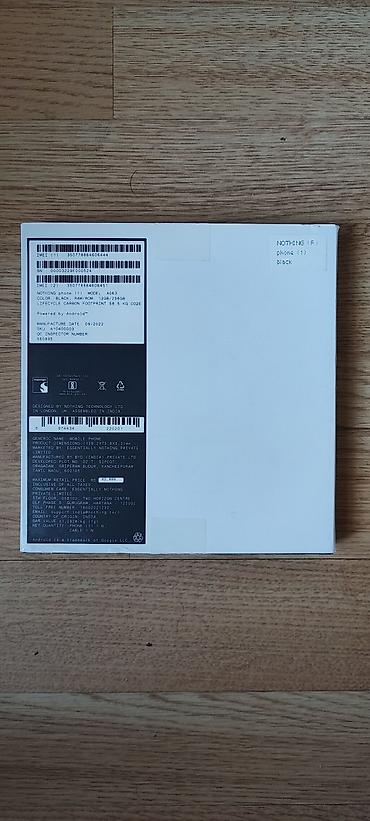 sony ses: Nothing Phone (1) – A063, Qara, 12+8 GB RAM / 256 GB yaddaş — 8