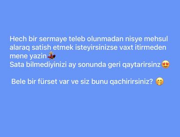 Nisye mehsul verilir❣️Sata bildiyinizi satirsiniz sata bilmediyinizi