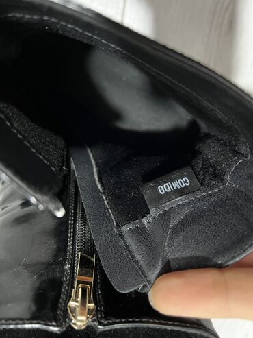 Ботинки и ботильоны: Черные демисезонные ботинки на каблуке - Элегантные полусапожки из — 6