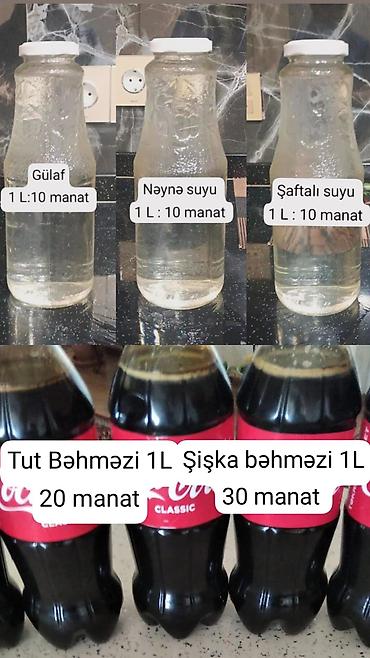 Чай, кофе, напитки: Təbii içki və bəhməzlər - Gülab (qızılgül suyu) – 1 L: 10 manat - — 1