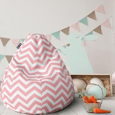 10 cm: Lazy bag za decu – Cik-cak svetlo roze i bele linije (šifra — 1
