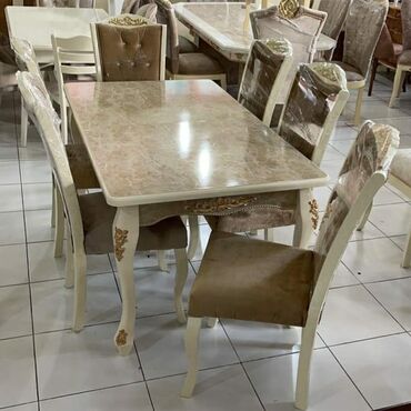 stol ve stul destleri: Qonaq otağı üçün, Yeni, Açılan, Dördbucaq masa, 6 stul, Azərbaycan