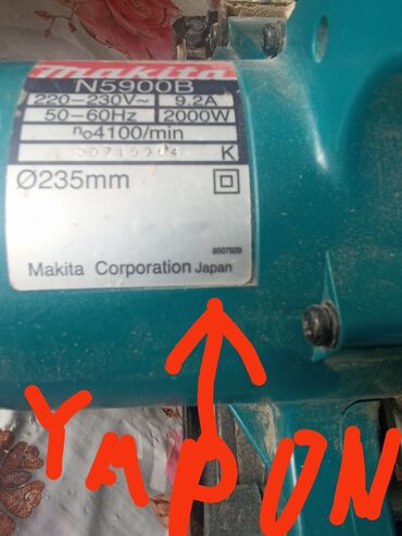 Digər mişarlar: Makita N5900B diskli dairəvi mişar - Güc: 2000 W - Gərginlik: 220–230 — 9