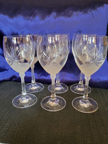 Čaše: Case bohemija 1950g+ kristal,rucna gravura,matirani deo za vino. Case — 7
