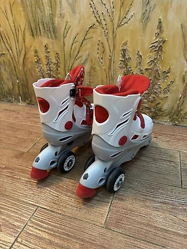 детские ролики roller: Uşaq dörd təkərli rolik konki - Rəng: ağ-qırmızı, iç hissəsi — 3