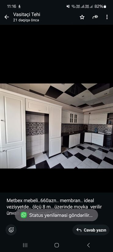 Sifarişlə divanlar: Metbex mebeli. 660azn. membran. ideal veziyyetde. ölçü 8