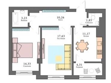 Продажа квартир: 2 комнаты, 64 м², Индивидуалка, 11 этаж — 11