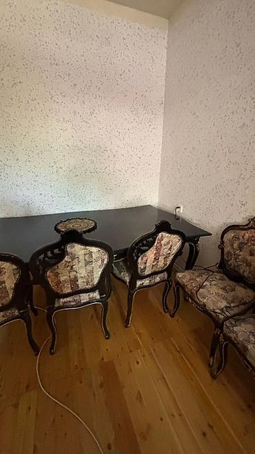 Masa və oturacaq dəstləri: Qonaq otağı üçün, İşlənmiş, Açılmayan, Dördbucaq masa, 6 stul — 3