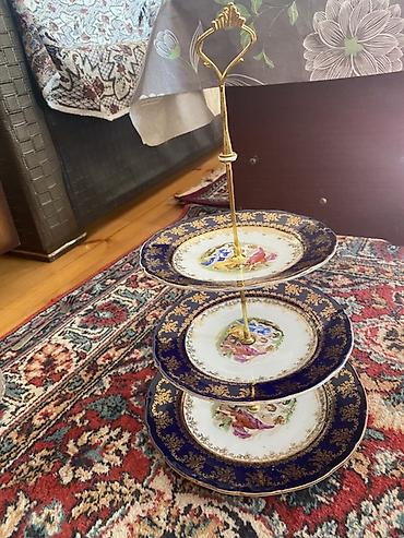 sufreler instagram: Tort və şiriniyyat qabı, rəng - Göy, Farfor — 3