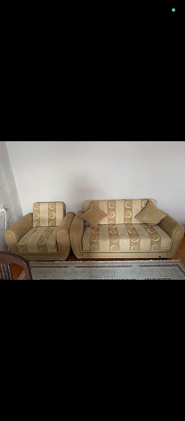 divan krovat: Klassik bej rəng palitrasında 2 hissəli yumşaq mebel dəsti: - 1 ədəd — 1