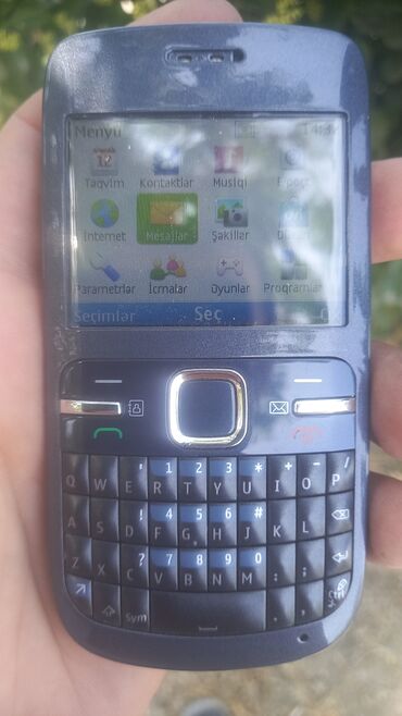телефон fly iq4601: Nokia C3, rəng - Göy, Düyməli