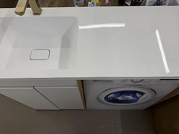 silver kitchen: Комплект для ванной комнаты: тумба под раковину с местом под — 4