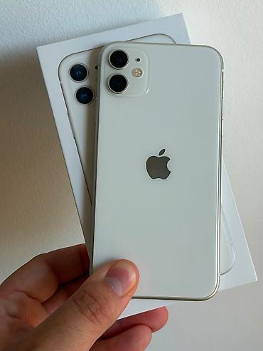 IPhone 11, 128 GB, Ağ, Zəmanət, Kredit, Simsiz şarj
