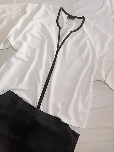 Bluzon/kimono Janina – belo sa crnim paspulom - Brend: Janina -